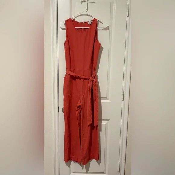 LOFT Sleeveless Red Jumpsuit - Picture 2 of 4